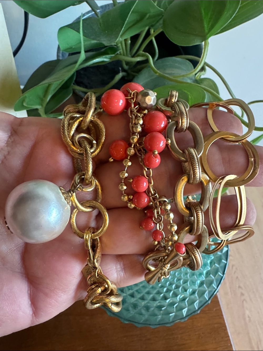 4 Gold Chain Bracelets. John Wind. Catherine Popesco.